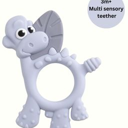 BiBaDo Dotty the Dinosaur- Silicone Multi Sensory Teether - Mist - 3m+-13