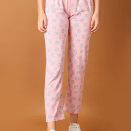 V-Mart Women Printed Mid-Rise Straight Lounge Pants-image-28