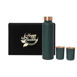 INTERNATIONAL GIFT Green Copper Water Bottle With Box Home Gift Sets-image-53