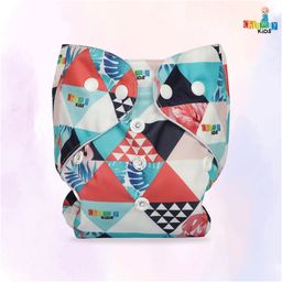 Chinmay Kids Printed Diapers Pack of 2 | Size Adjustable Baby Cloth Button Diaper - Washable/Reusable Nappies for Infants & Toddlers With Insert image 3