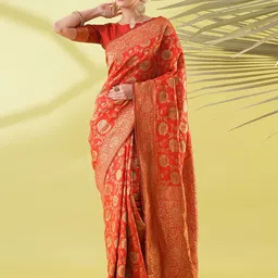 VILLAGIUS Woven Design Ethnic Motifs Traditional Saree-image-87