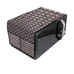 Waterproof & Dustproof PVC Microwave Oven Top Cover with 4 Utility Pockets Bask-image-56