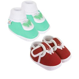 NESKA MODA 3 To 12 Months Baby Boys & Baby Girls Set of 2 Pair Combo Cute Cotton Butterfly Booties-image-81
