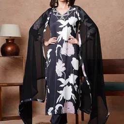 Anni Designer Floral Printed V-Neck Straight Kurta with Trousers-picture-16