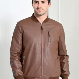 TBOJ Men Leather Lightweight Biker Jacket-29