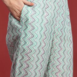 Anouk Floral Printed Regular Gotta Patti Kurta with Trousers & Dupatta image 4