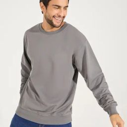 Styli Grey Relaxed Fit Sweatshirts-image-98