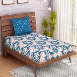 Spaces Atrium 144 TC Blue Bed Sheet Set-image-40