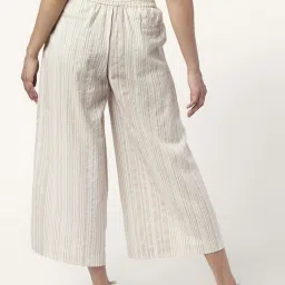 Akkriti by Pantaloons Beige Cotton Striped Culottes image 2