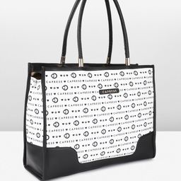 Caprese Typography Printed Structured Handheld Bag image 2