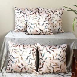 MFD HOME Furnishing Multicolour Velvet Cushion Cover - Set of 5-17