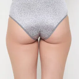 Clovia Grey Polyamide Medium Waist Outer Elastic Hipster Panty image 2