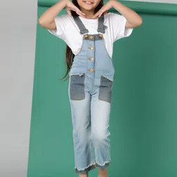 TALES & STORIES Girls Washed Dungarees-picture-16