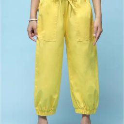 BIBA Girls Yellow Solid Joggers-image-36