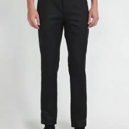 Arrow Black Regular Fit Striped Trousers-image-20