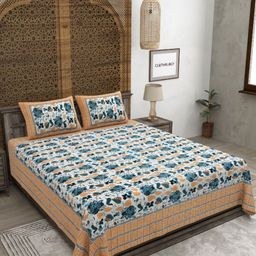 CLOTHOLOGY Floral 180 TC King Bedsheet with 2 Pillow Covers-image-11