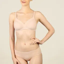 Triumph Beige Solid Seamless Bra-19