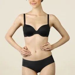 Triumph Black Solid Seamless Bra-picture-30