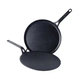Meyer Cast Iron 2pcs Set - 26cm Curved Roti Tawa + 28cm Flat Dosa Tawa-image-31