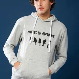Campus Sutra Light Grey Printed Full Sleeves Hoodie-picture-34