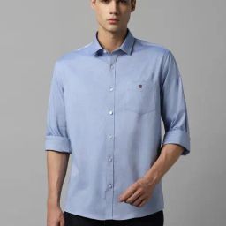 Louis Philippe Sport Blue Cotton Slim Fit Shirt-picture-18