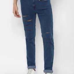 Forever 21 Blue Mid Waist Straight Fit Regular Length Jeans-picture-36