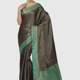 Banarasi Silk Works Black Cotton Woven Saree With Unstitched Blouse-picture-34