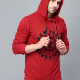 Rigo Red Full Sleeves Hooded Sweatshirt-picture-24