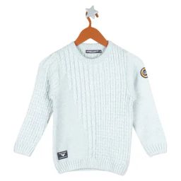 Monte Carlo Kids Blue Textured Pattern Full Sleeves Pullover-image-54
