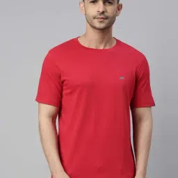 Bushirt Red Regular Fit Cotton Crew T-Shirt-picture-5