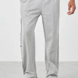 Styli Grey Cotton Relaxed Fit Striped Trackpants-image-22