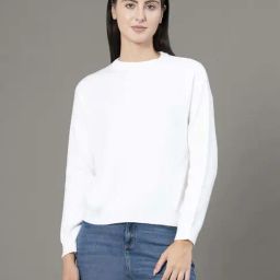 Red Tape White Regular Fit Sweater-25