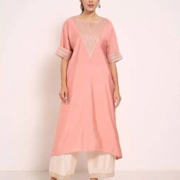 Rangmanch by Pantaloons Peach Printed Kurtas-image-48