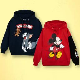 Nap Chief Boys Navy & Red Cotton Relaxed Fit Character Based Hoodie -Pack of 2-image-26