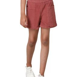 Under Fourteen Only Kids Maroon Solid Shorts-image-101