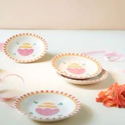 Gypsy Rose Hand Painted Ceramic Tapas Plate - Set Of 4-image-8