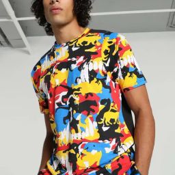 Puma Winner�s Circle Gift Shop Black Regular Fit Printed Sports T-Shirt-image-61