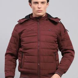 Monte Carlo Wine Regular Fit Quilted Hooded Jacket-11