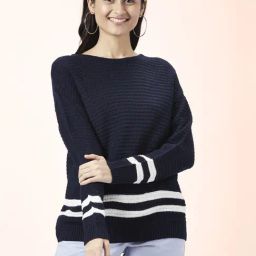 Honey by Pantaloons Navy Self Pattern Sweater-image-96