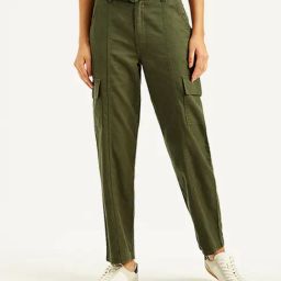 Levi's Dark Olive Mid Rise Regular Fit Cargos-picture-38