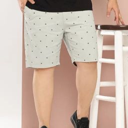 Thomas Scott Grey Cotton Regular Fit Printed Shorts-image-32