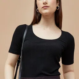 CODE by Lifestyle Scoop Neck Short Sleeves Slim Fit Casual T-Shirt-image-57