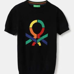 United Colors of Benetton Kids Black Cotton Logo Top-picture-29