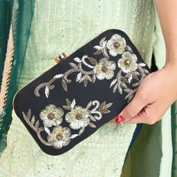 Gaurapakhi Black Embellished Clutch-picture-10