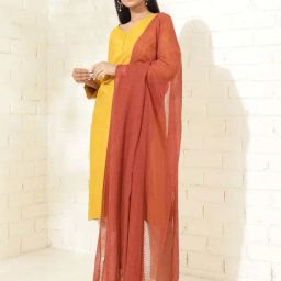 Fabindia Red Cotton Woven Pattern Dupatta-picture-19