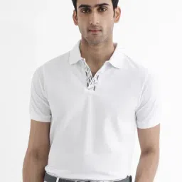 Rare Rabbit White Regular Fit Solid Polo T-Shirt-picture-21