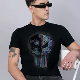 Free Authority Black Regular Fit Printed T-Shirt-image-45