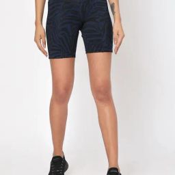 SILVERTRAQ Navy Polyester Animal Print Cycling Shorts-picture-28