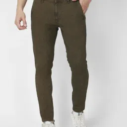 Spykar Khaki Cotton Slim Fit Jeans-picture-6