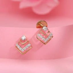 Malabar Gold and Diamonds 18k Rose Gold Stud Earrings-picture-5